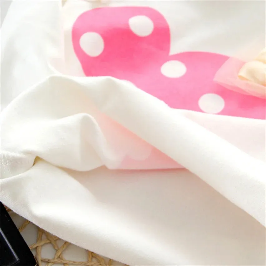 Fashion Bow Dot T shirt  Pant Suit