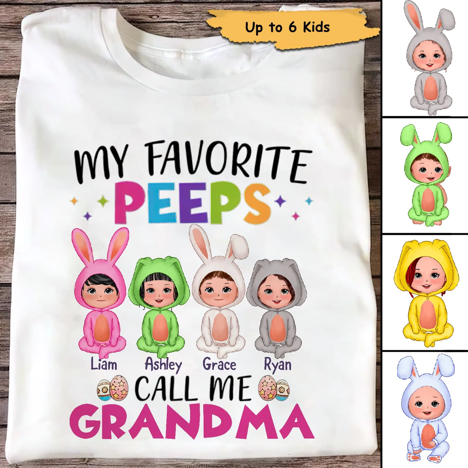 Favorite Peeps Call Me Grandma Doll Kids Easter Personalized Shirt