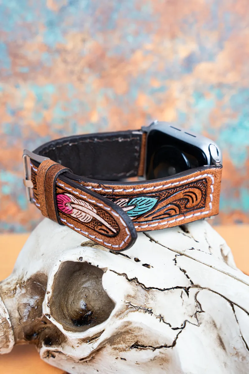 Featherstone Fields Tooled Faux Leather Band for Smart Watch, 42mm-45mm