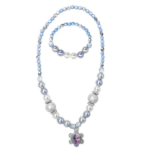 Frozen 2 Elsa Sparkling Snowflake Necklace & Bracelet Set