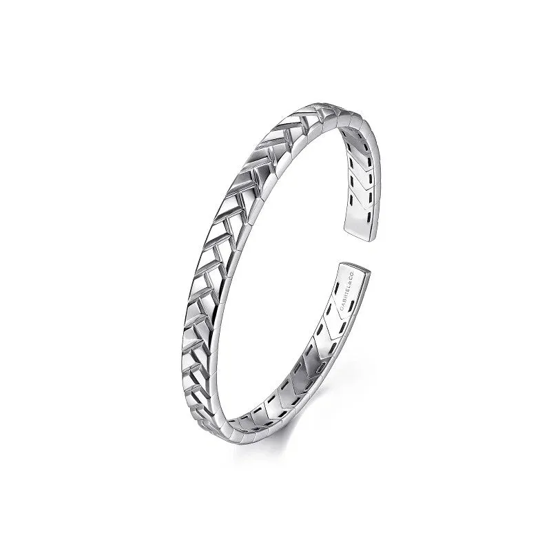 Gabriel & Co. Open Herringbone Cuff Bangle