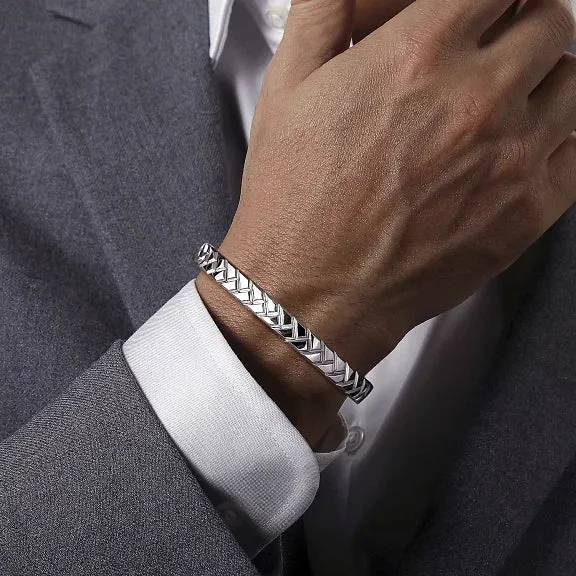 Gabriel & Co. Open Herringbone Cuff Bangle