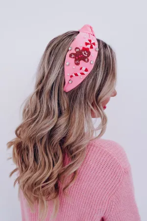 Gingerbread Seed Bead Headband - Pink
