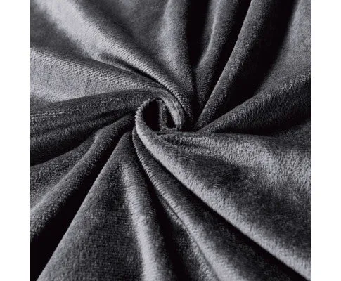 GIOIA CASA Corduroy Velvet Queen Bed Quilt Cover Set - CHARCOAL