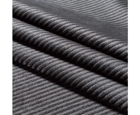 GIOIA CASA Corduroy Velvet Queen Bed Quilt Cover Set - CHARCOAL