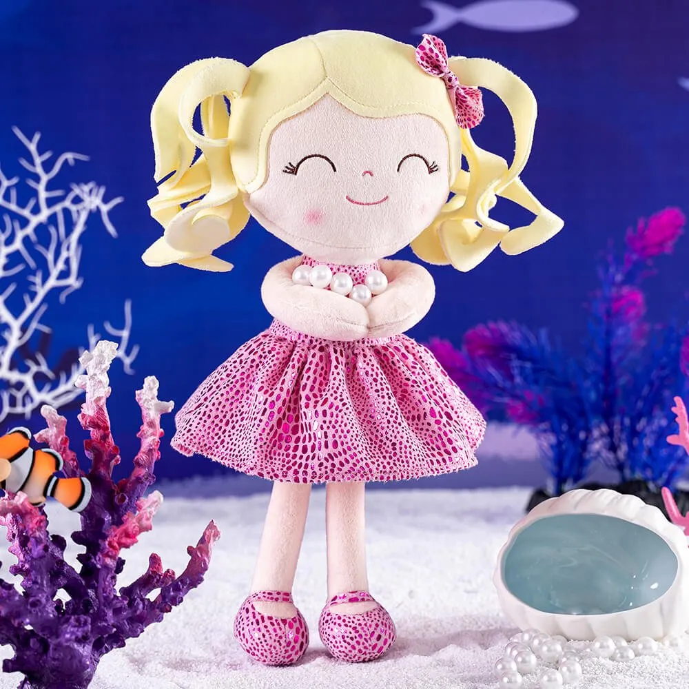 Gloveleya 12-inch Curly Hair Glitter Dolls Rose Skirt - Light Skin