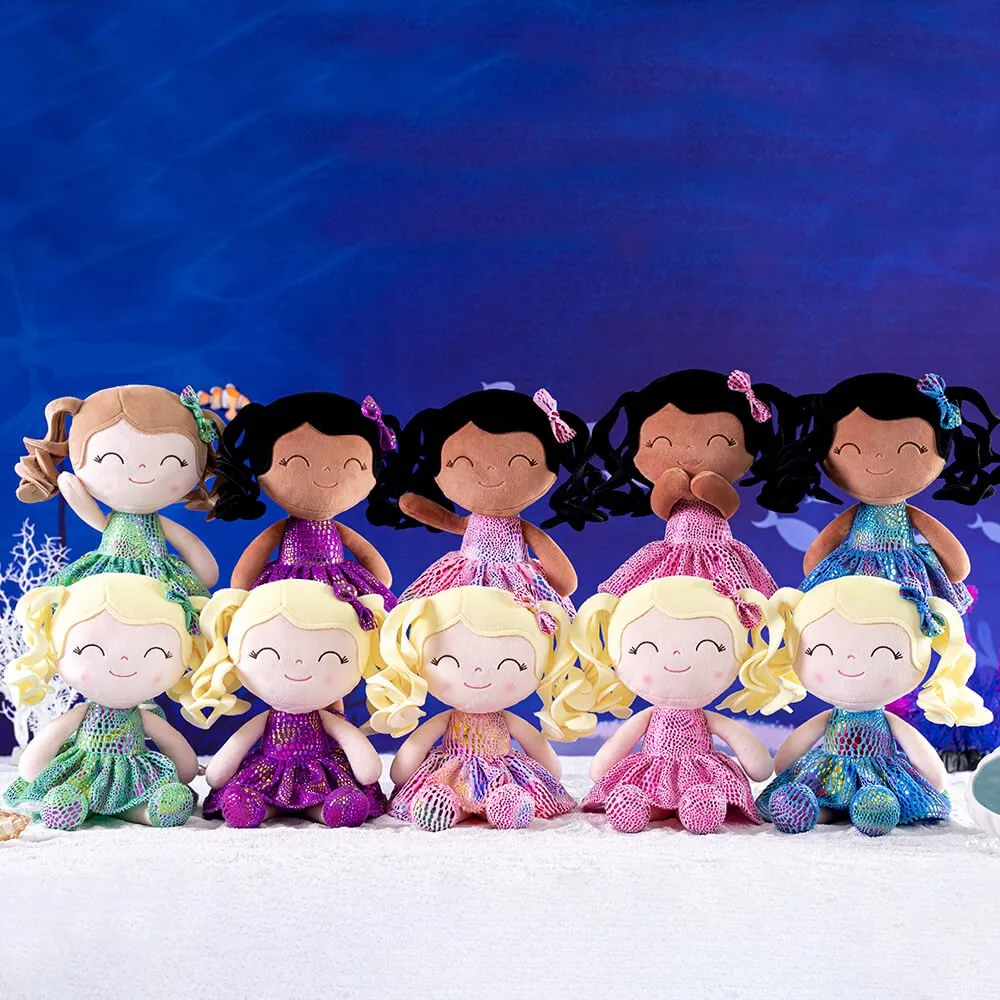 Gloveleya 12-inch Curly Hair Glitter Dolls Rose Skirt - Light Skin