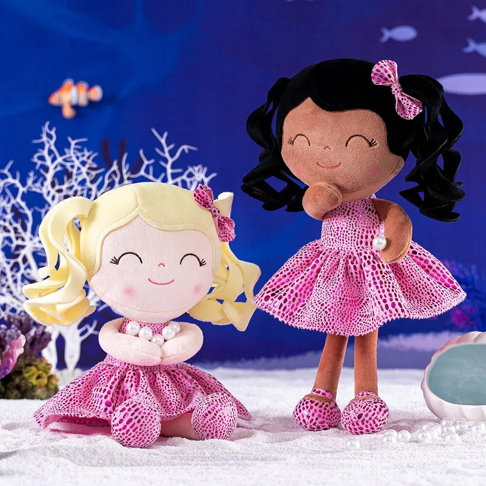 Gloveleya 12-inch Curly Hair Glitter Dolls Rose Skirt - Light Skin