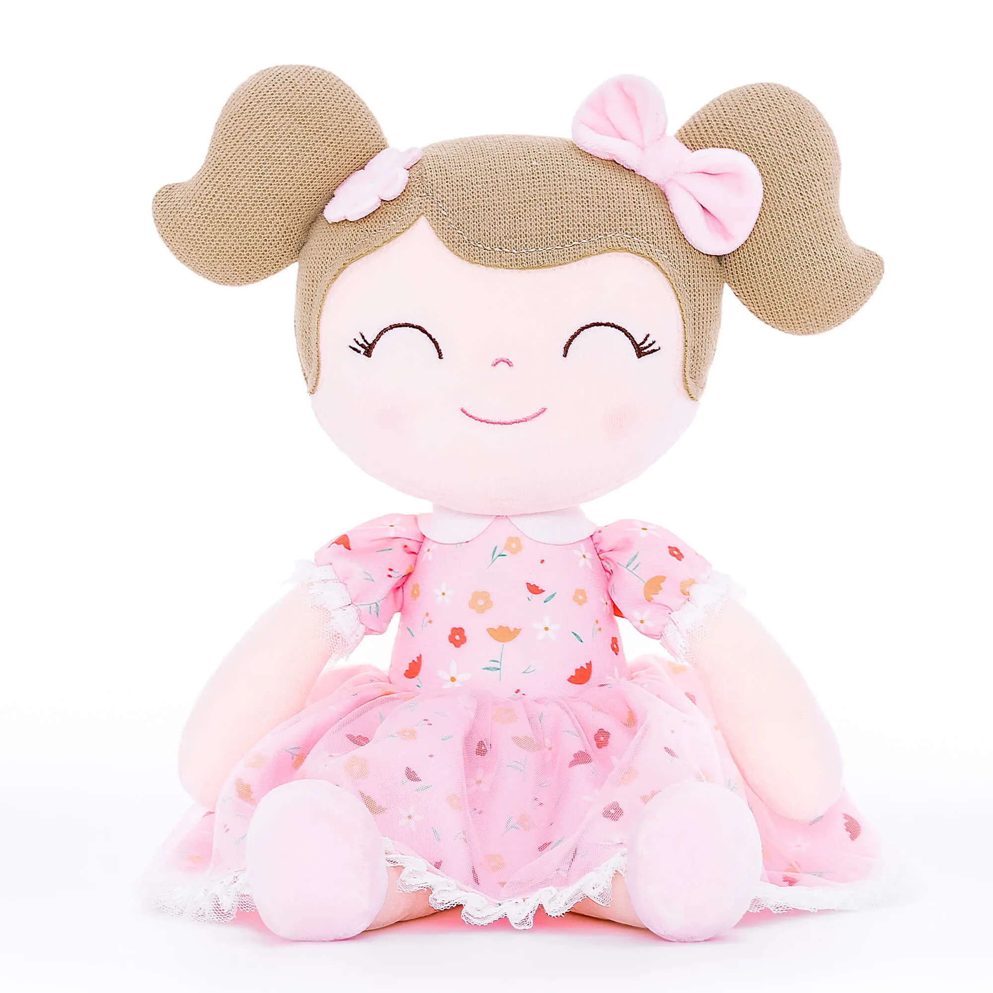 Gloveleya 16-inch Baby Doll Girl Gift Garden Pink Flower Girls Dolls Pink
