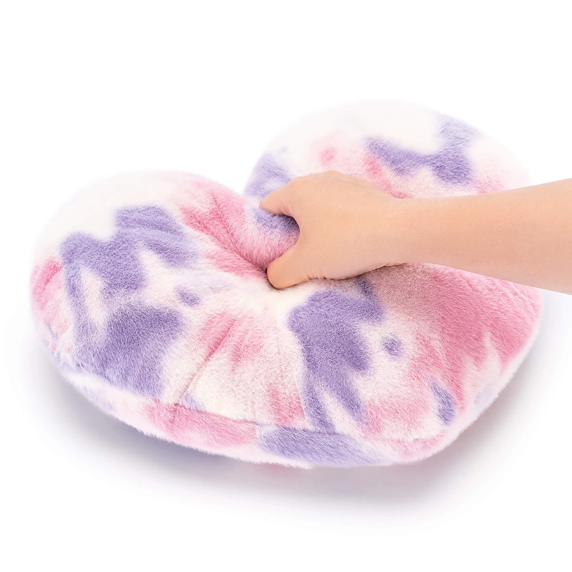 Gloveleya 17-inch Fashion Mink Velvet Plush Toy Love Heart Kids Pillow Dyeing Purple