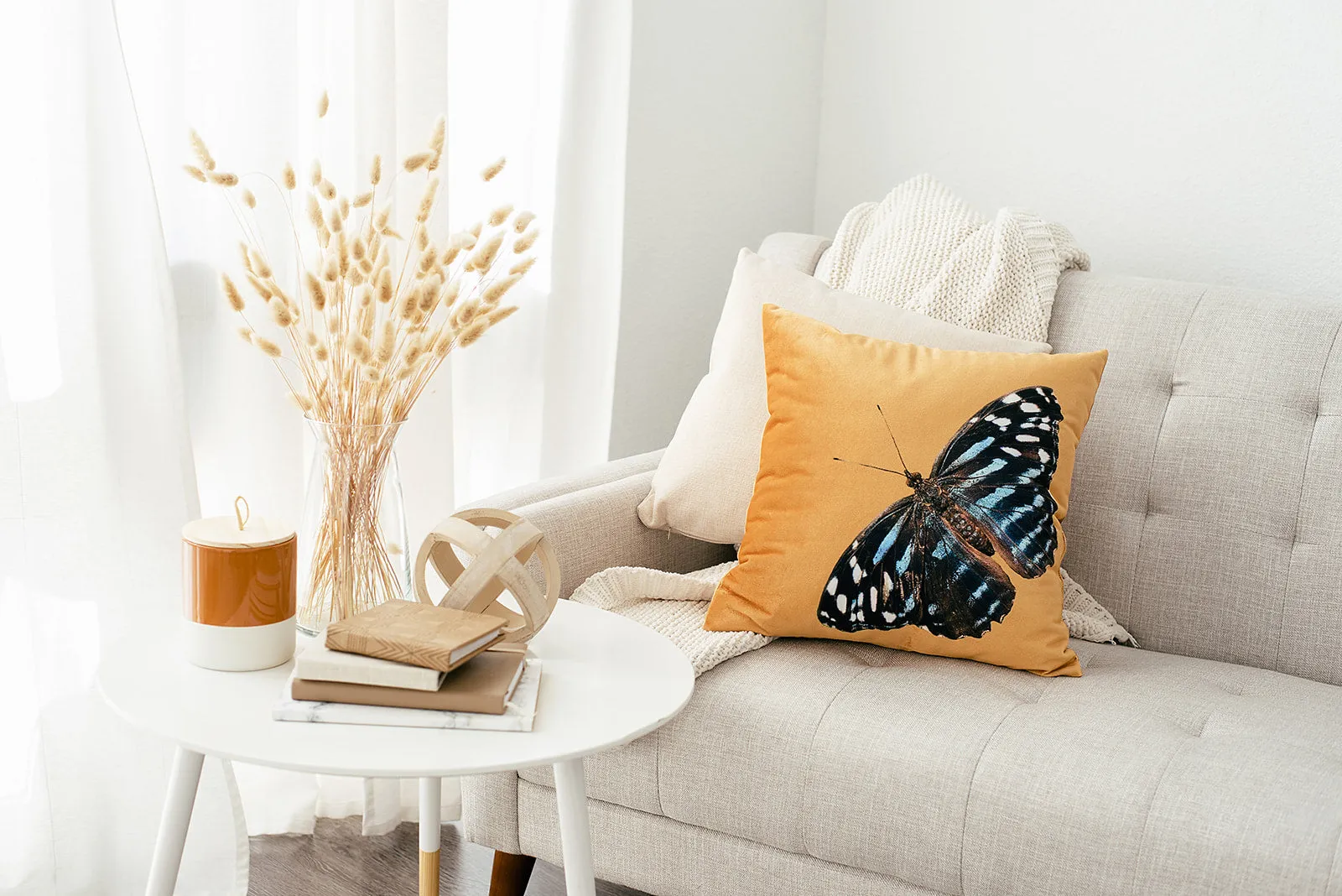 Golden Velvet Butterfly Pillow, College Student Gift, Boho Throw Pillow, Mother's Day Gift,Christmas Gift