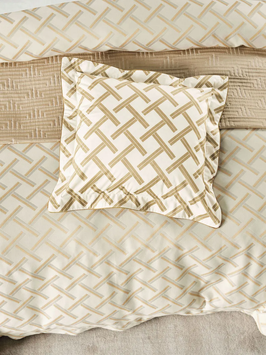 GRACE BY LINEN HOUSE VALERIA CHAMPAGNE QUILT COVER SET