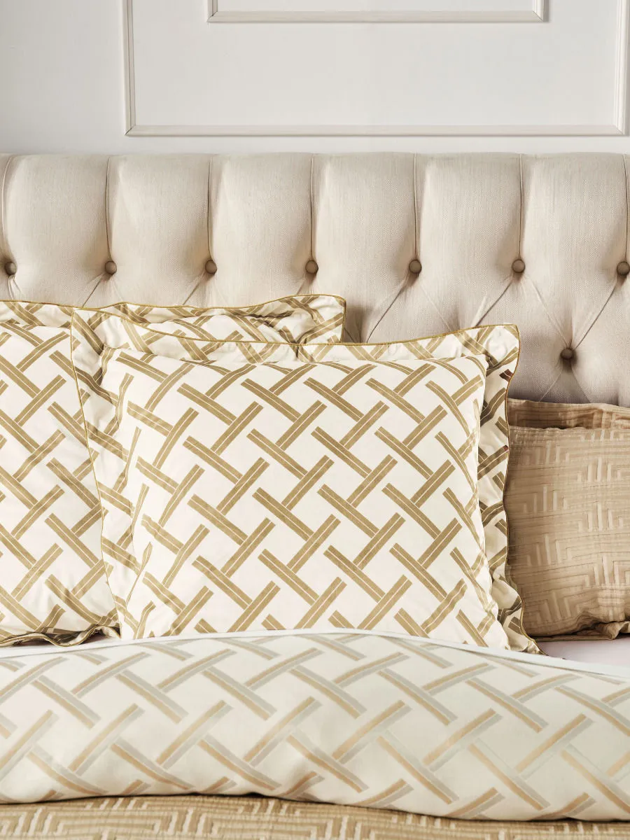 GRACE BY LINEN HOUSE VALERIA CHAMPAGNE QUILT COVER SET