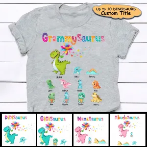 Grandmasaurus Colorful Flower Shirt