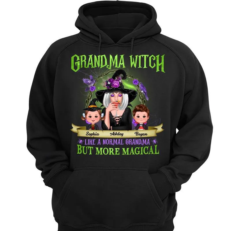 Green And Purple Halloween Grandma And Kids Personalized Shirt