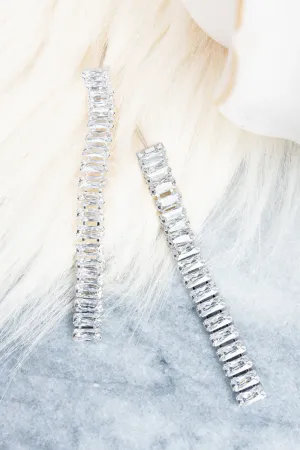 Gretchen Cubic Zirconia Silvertone Earrings