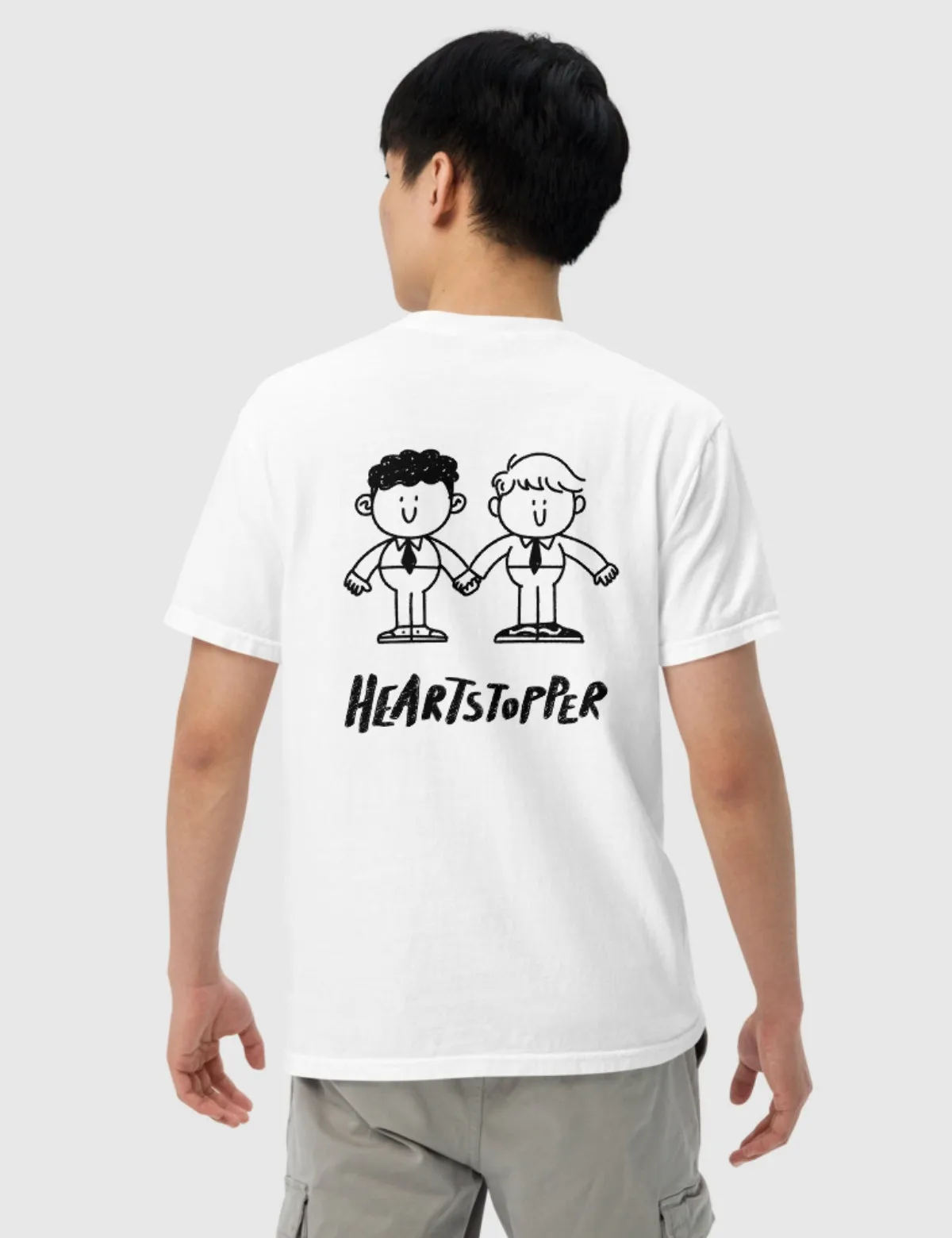 Heartstopper Unisex "Hi" Cartoon T-Shirt [White]