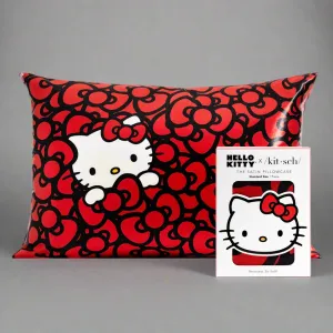 Hello Kitty x Kitsch Satin Pillowcase - Hello Kitty Bathes in a Sea of Bows