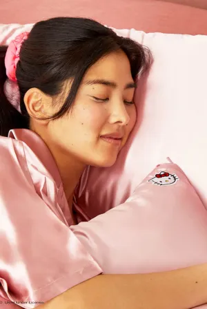 Hello Kitty x Kitsch Satin Pillowcase - Solid Pink Hello Kitty Face