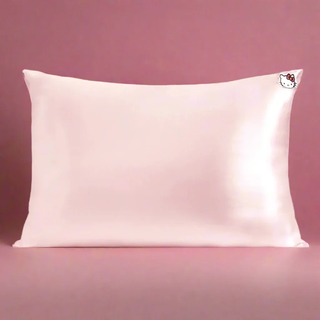 Hello Kitty x Kitsch Satin Pillowcase - Solid Pink Hello Kitty Face
