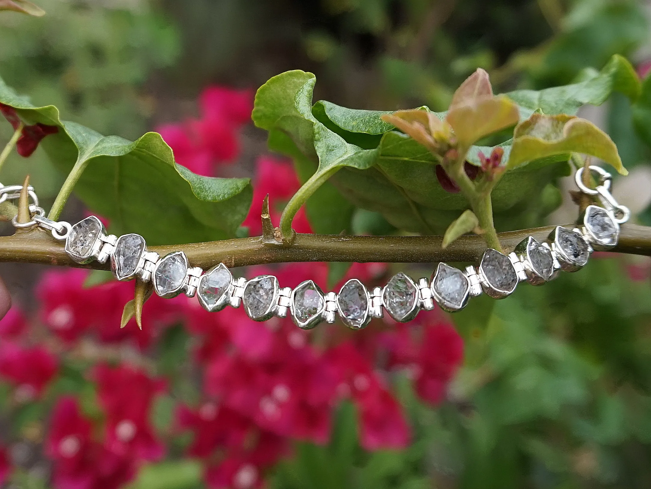 Herkimer Quartz Crystal Tennis Bracelet 1