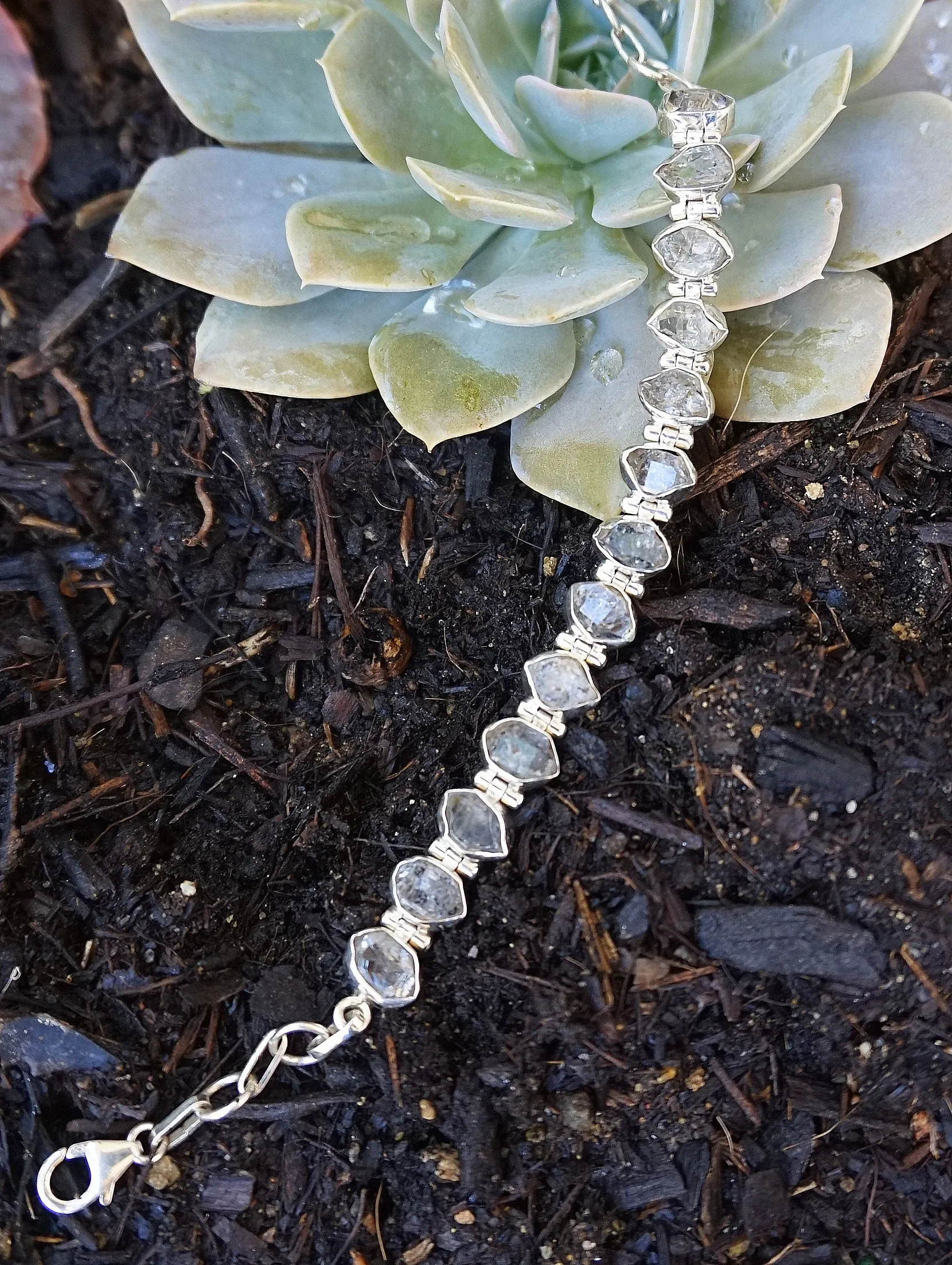 Herkimer Quartz Crystal Tennis Bracelet 1