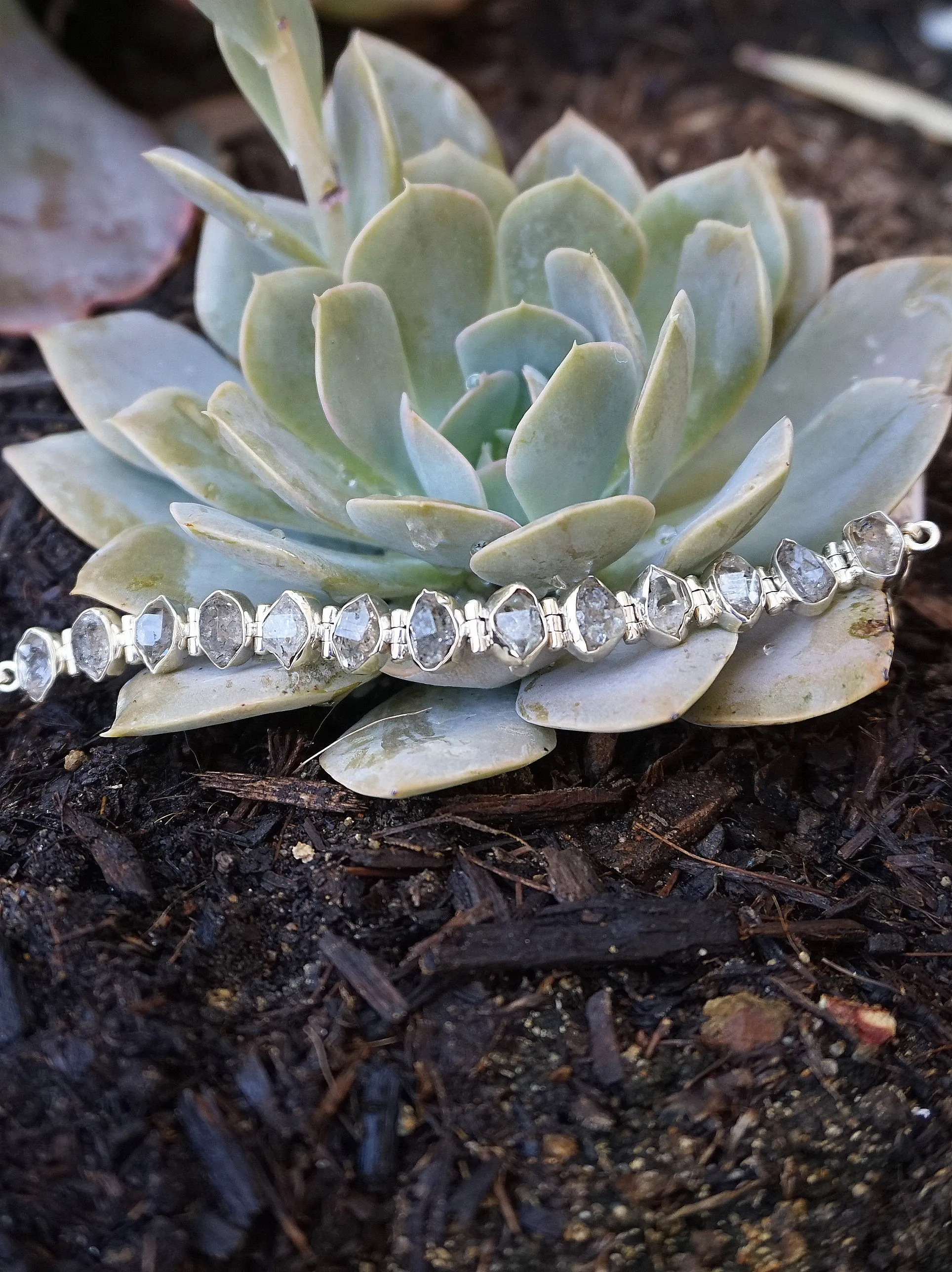 Herkimer Quartz Crystal Tennis Bracelet 1