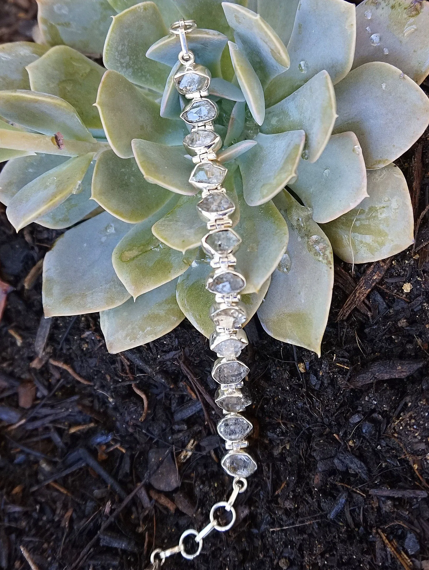 Herkimer Quartz Crystal Tennis Bracelet 1