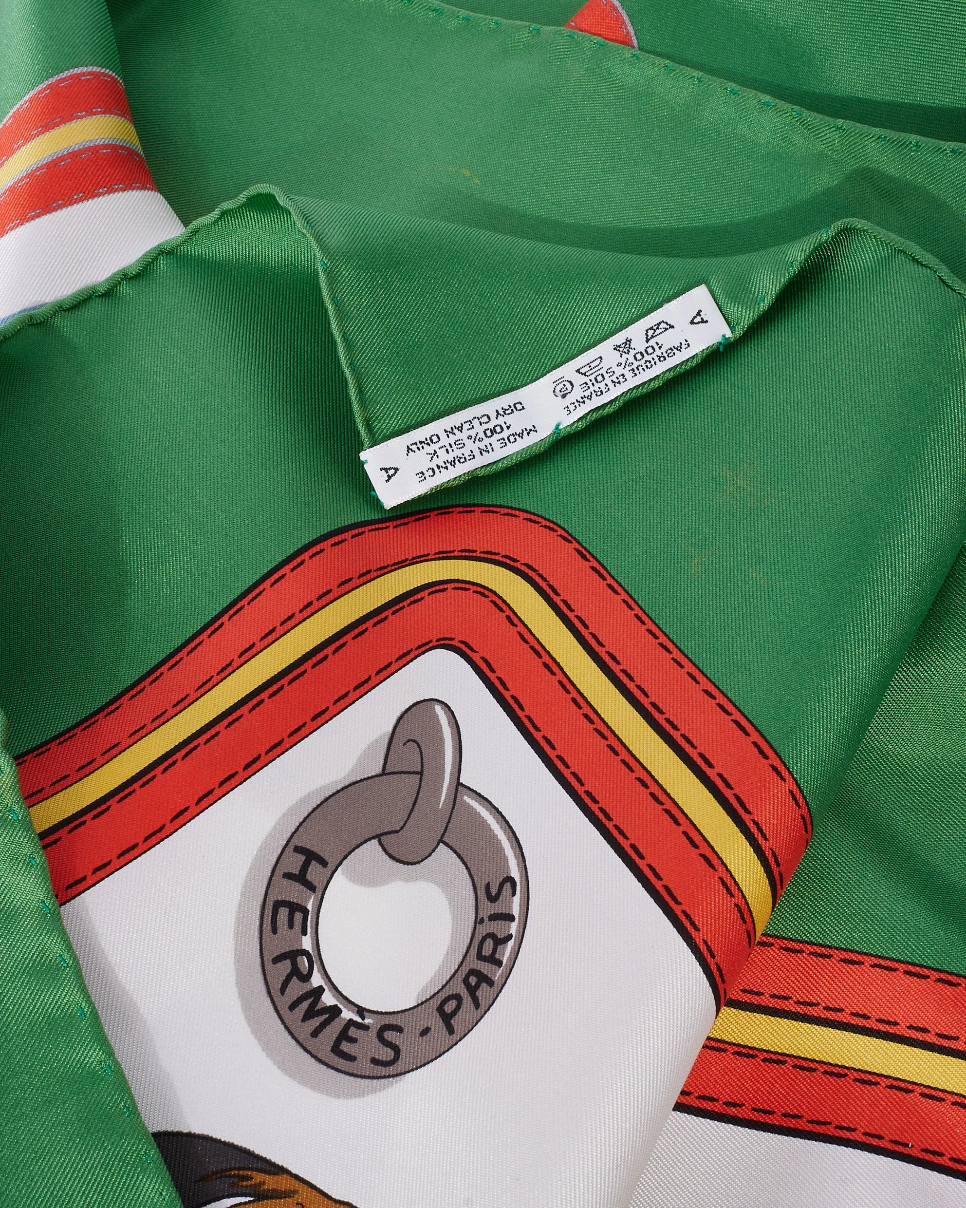 Hermès Green Multi "Ecuries" Silk Scarf