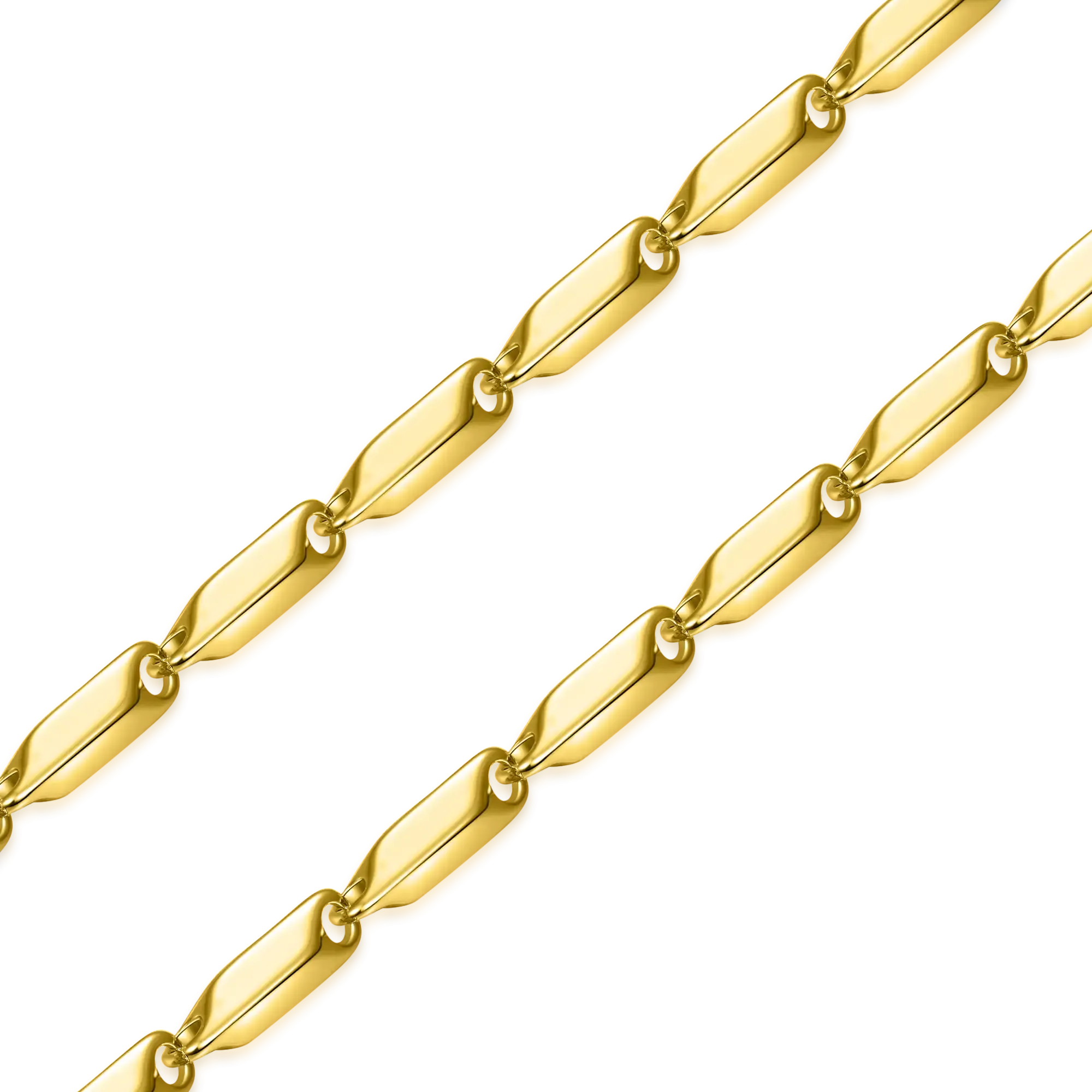 Herringbone Chain & Prism Link Chain Set - Yellow Gold