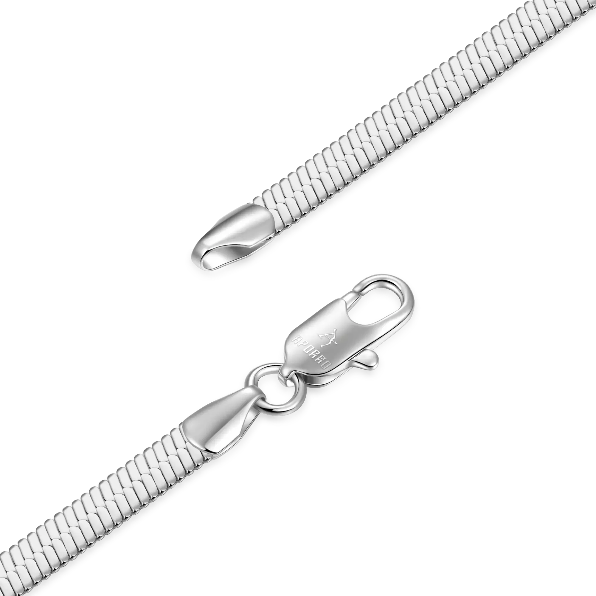 Herringbone Chain - White Gold