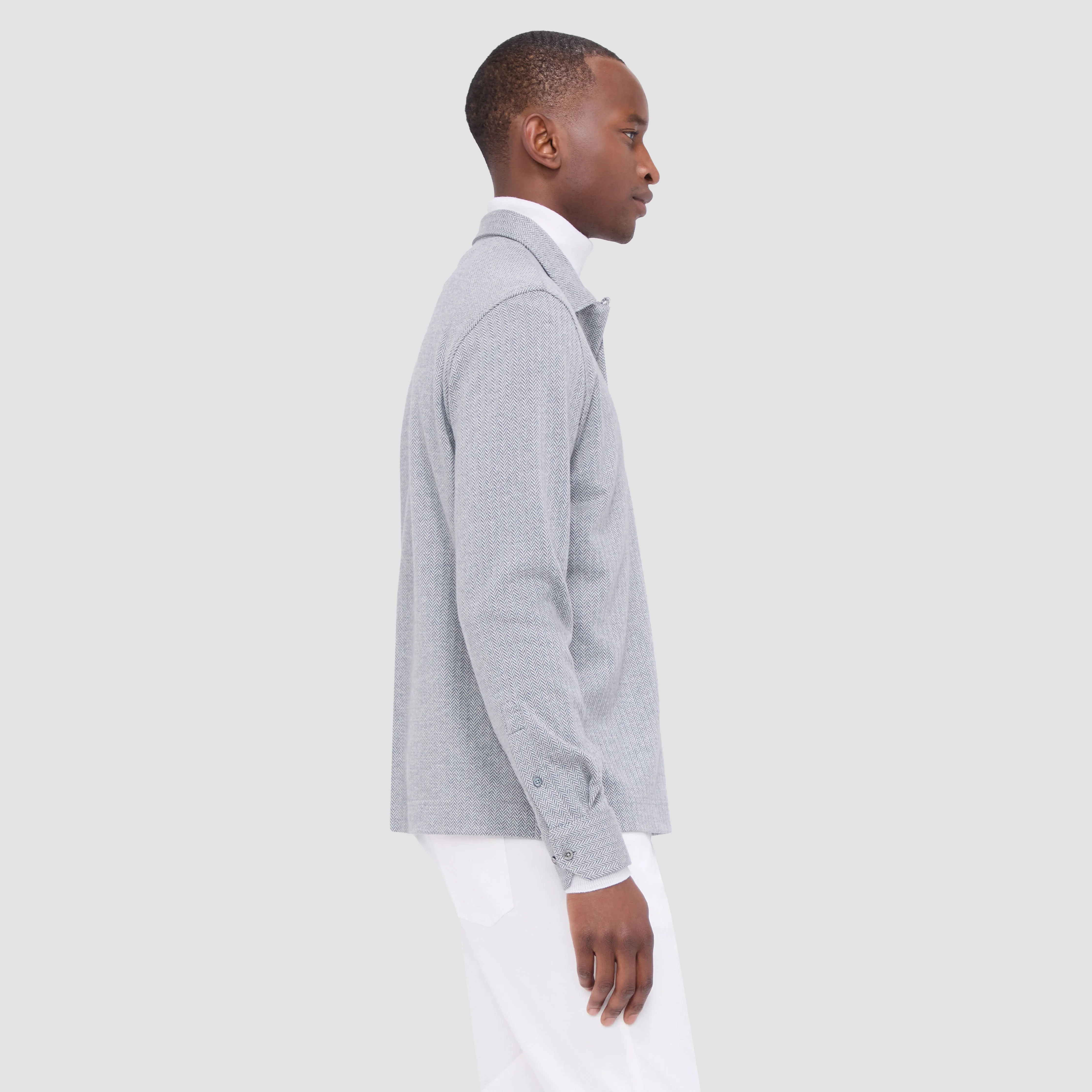 Herringbone Long Sleeve Polo