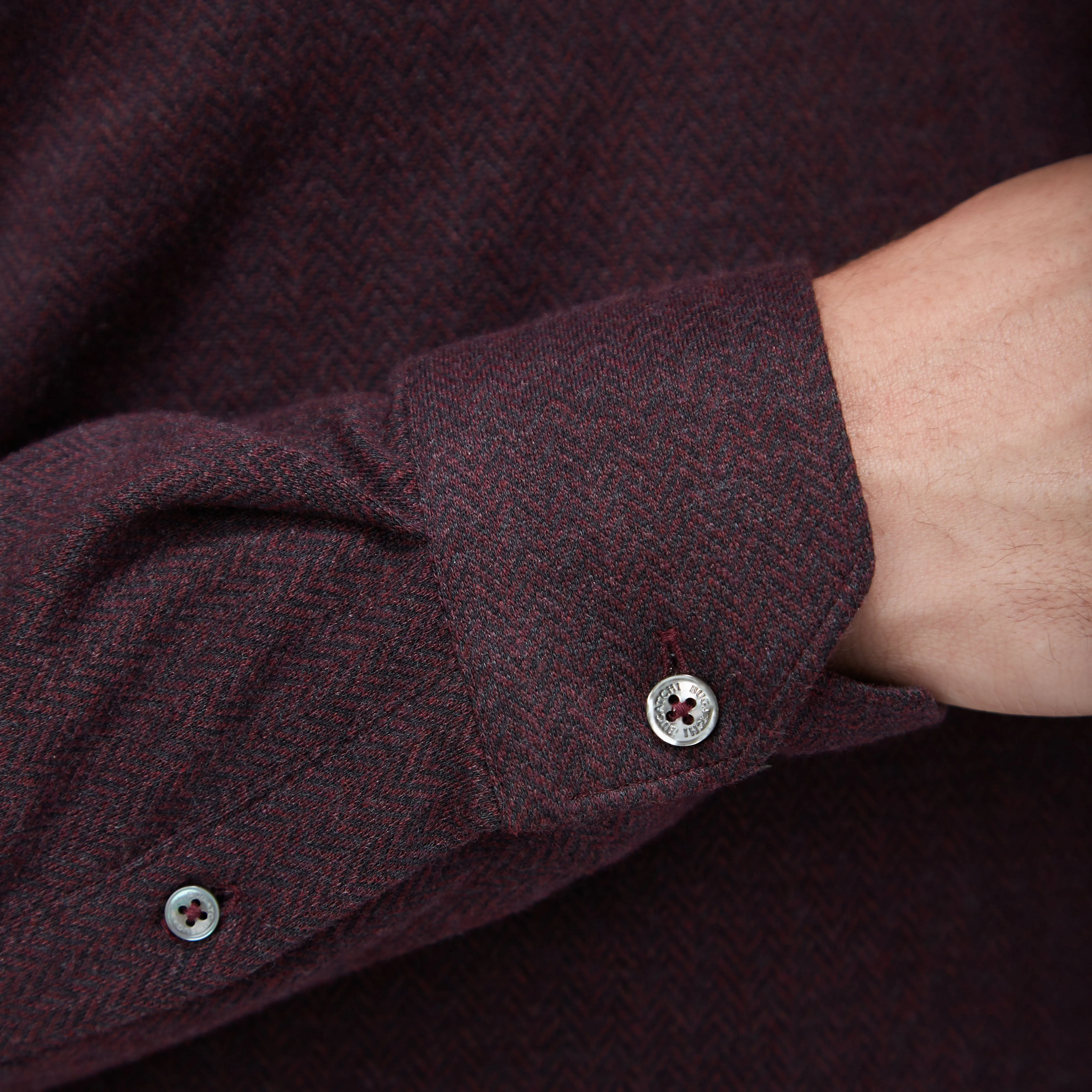 Herringbone Long Sleeve Polo
