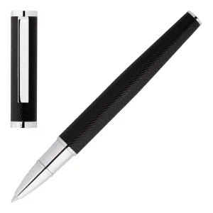 HUGO BOSS HSI1065B-Rollerball pen Formation Herringbone Chrome