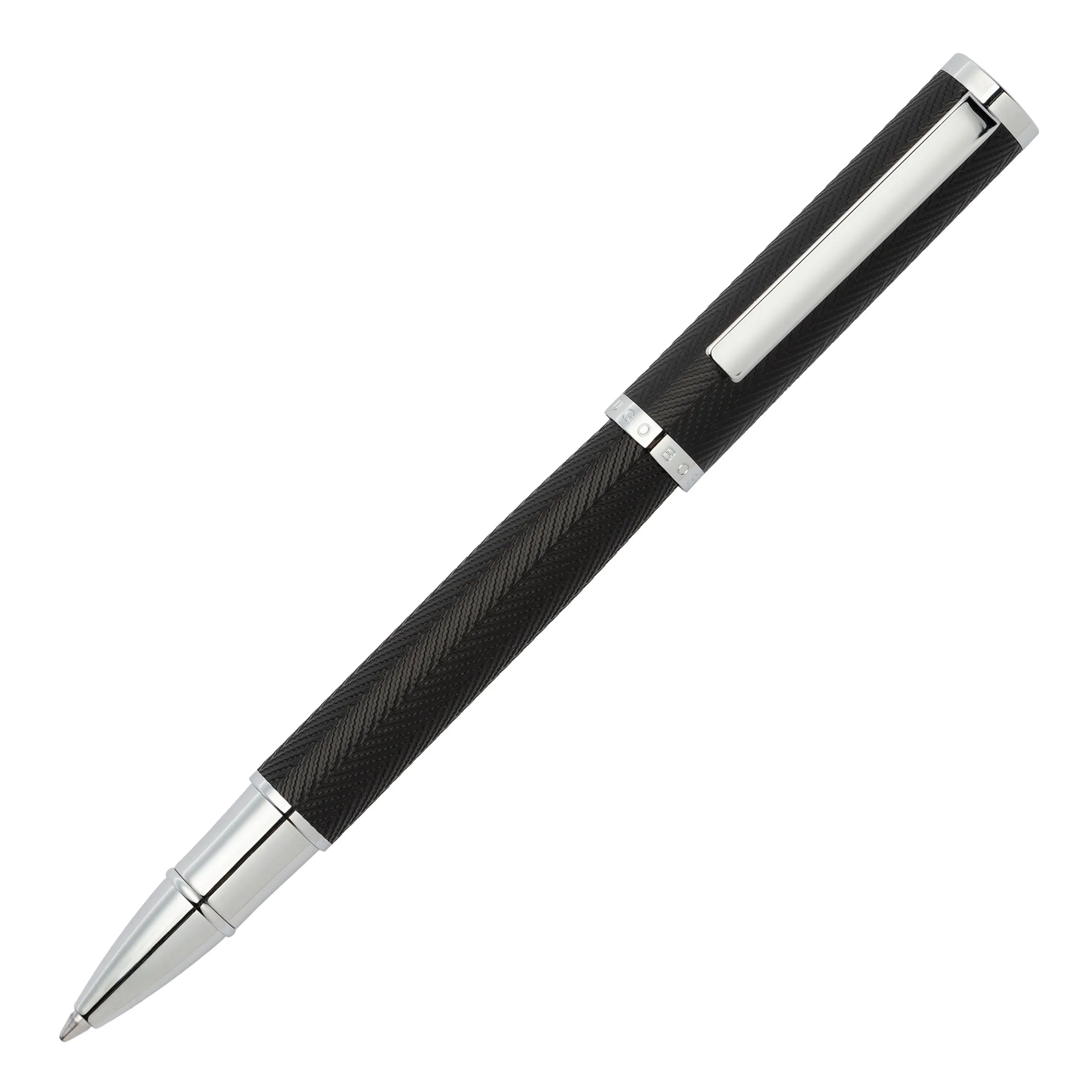 HUGO BOSS HSI1065B-Rollerball pen Formation Herringbone Chrome