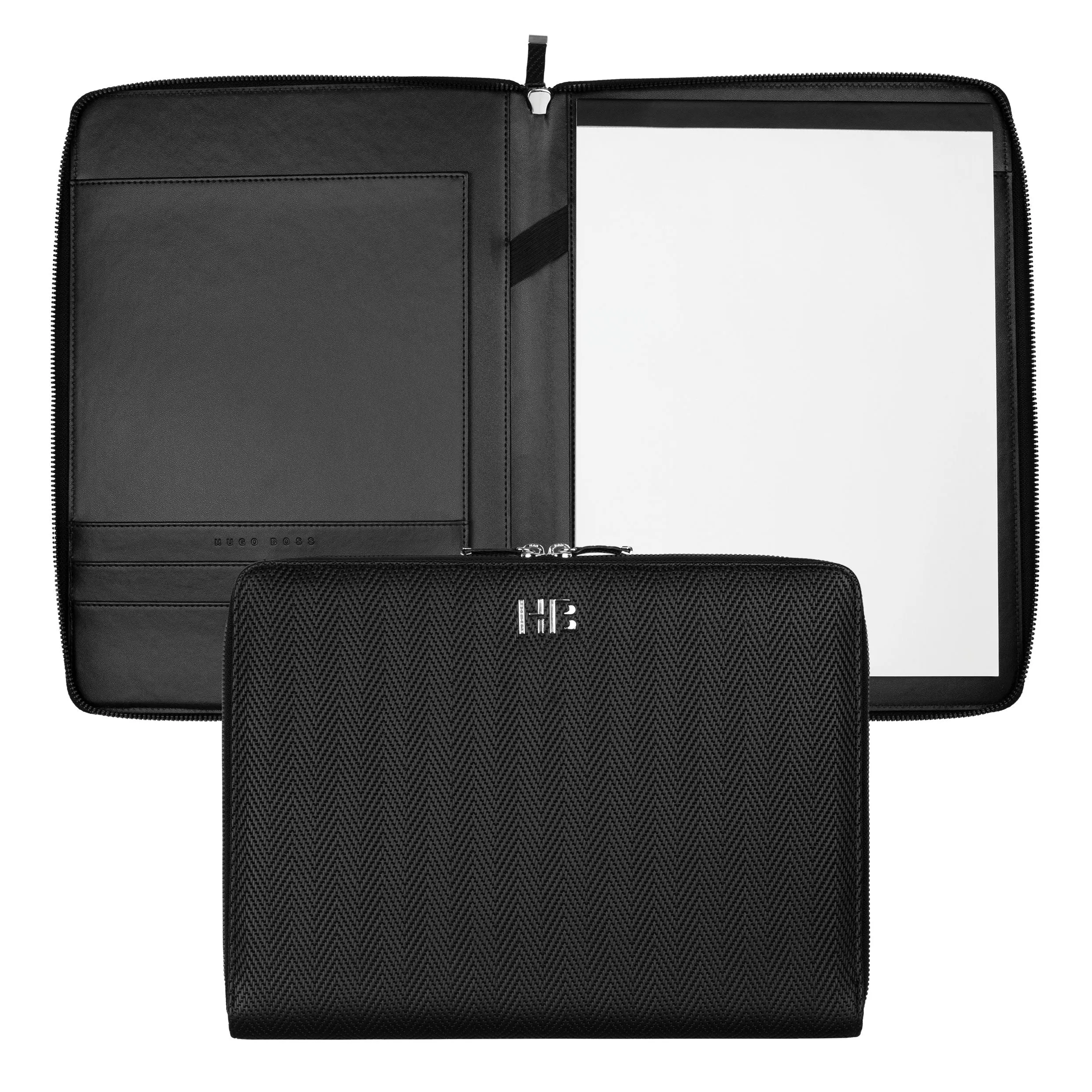 HUGO BOSS HTA106A-Conference folder zip A4 Herringbone Black