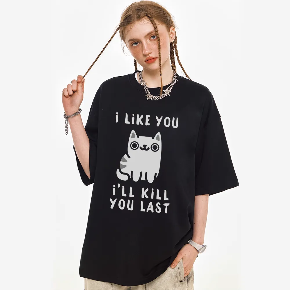 I Like You Cartoon Cat T-shirt