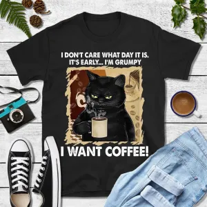 I Want Coffee-2D Black Tshirt - TT99