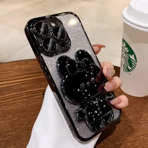 iPhone Case Glitter Rabbit with Mirror and Holder