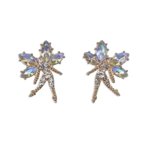 Iridescent Crystal & Cubic Zirconia Fairy Stud Earrings