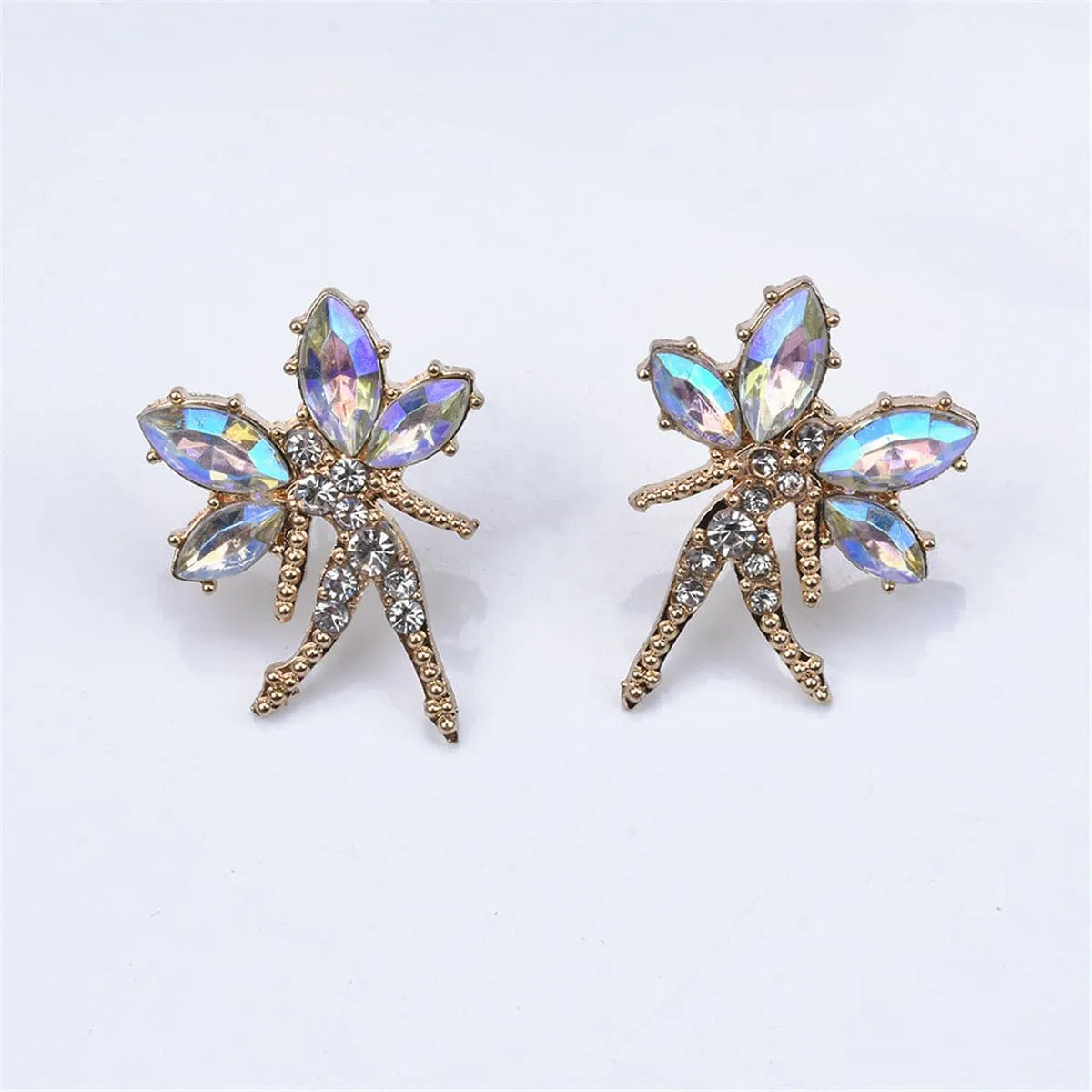 Iridescent Crystal & Cubic Zirconia Fairy Stud Earrings