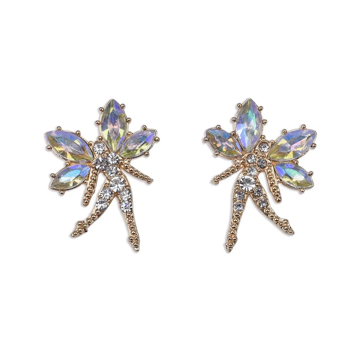 Iridescent Crystal & Cubic Zirconia Fairy Stud Earrings