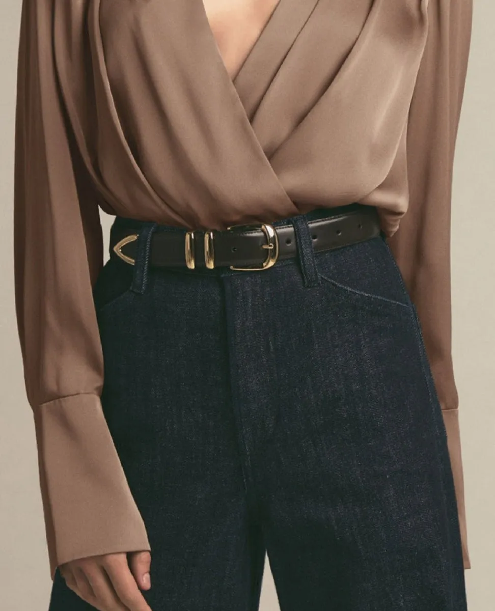 Jordan Belt Dark Brown/Gold