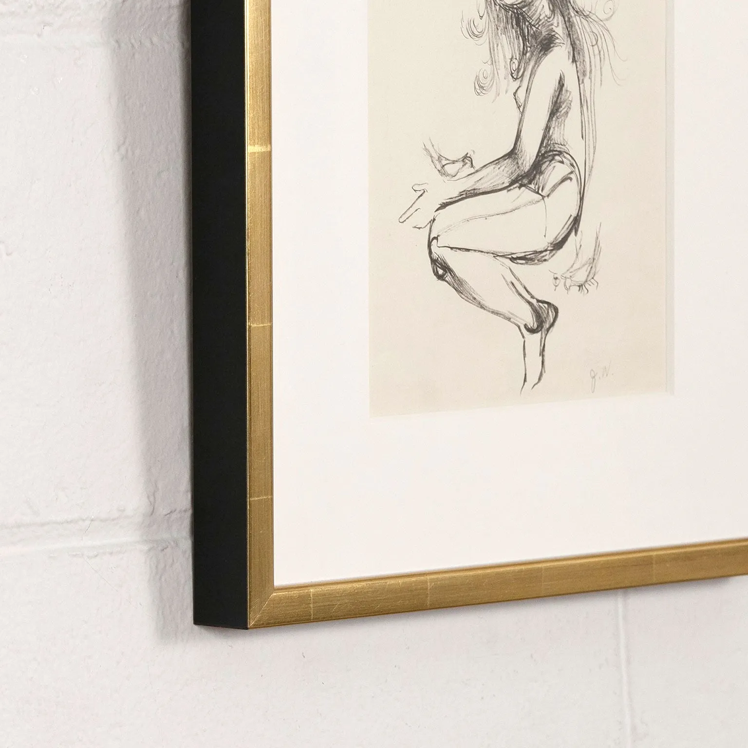 JOYCE WIELAND "GIRL WITH BIRDS" DRAWING