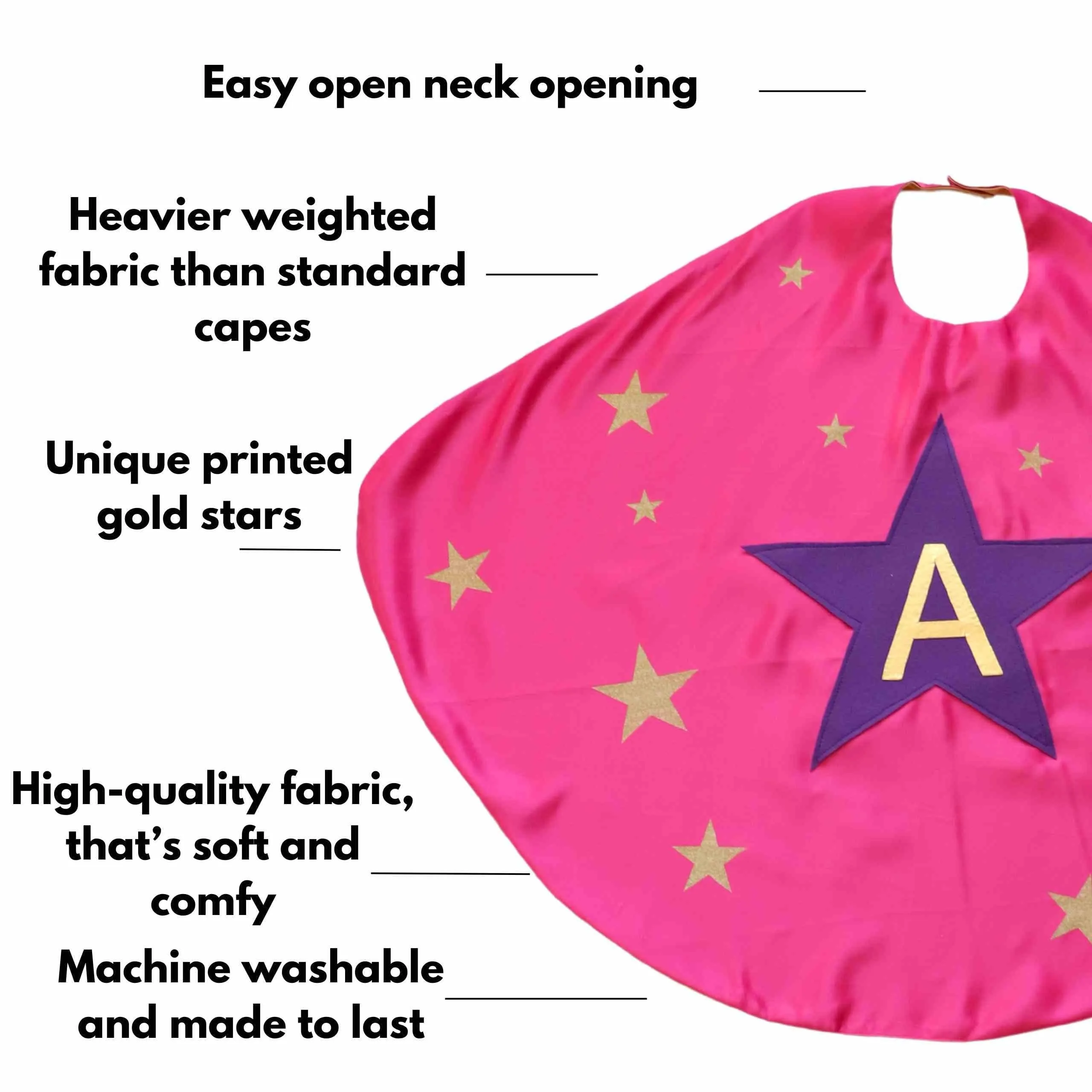 Kids Costume Cape - Kids Custom Gift - Select Initial