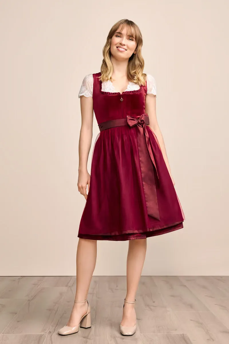 Kruger Mini Dirndl 2pcs. 60cm "Joelina" red (40,44,46)