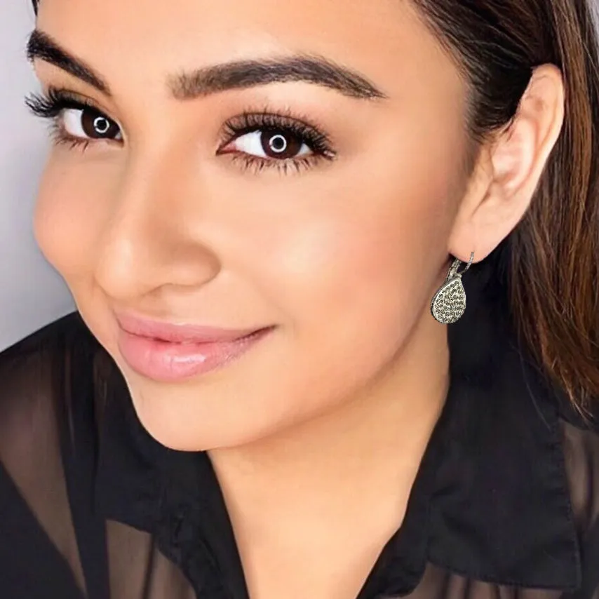 lacrima pave crystal earrings
