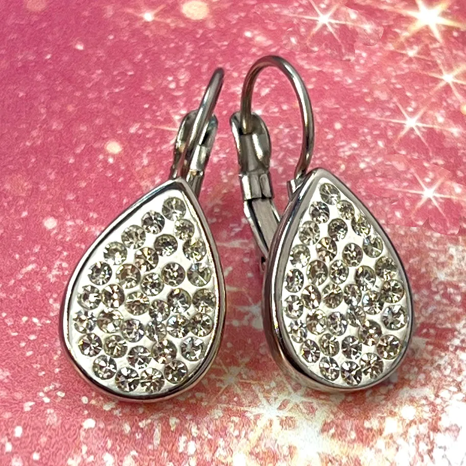 lacrima pave crystal earrings