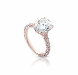 Leah Three Row Pave Engagement Ring