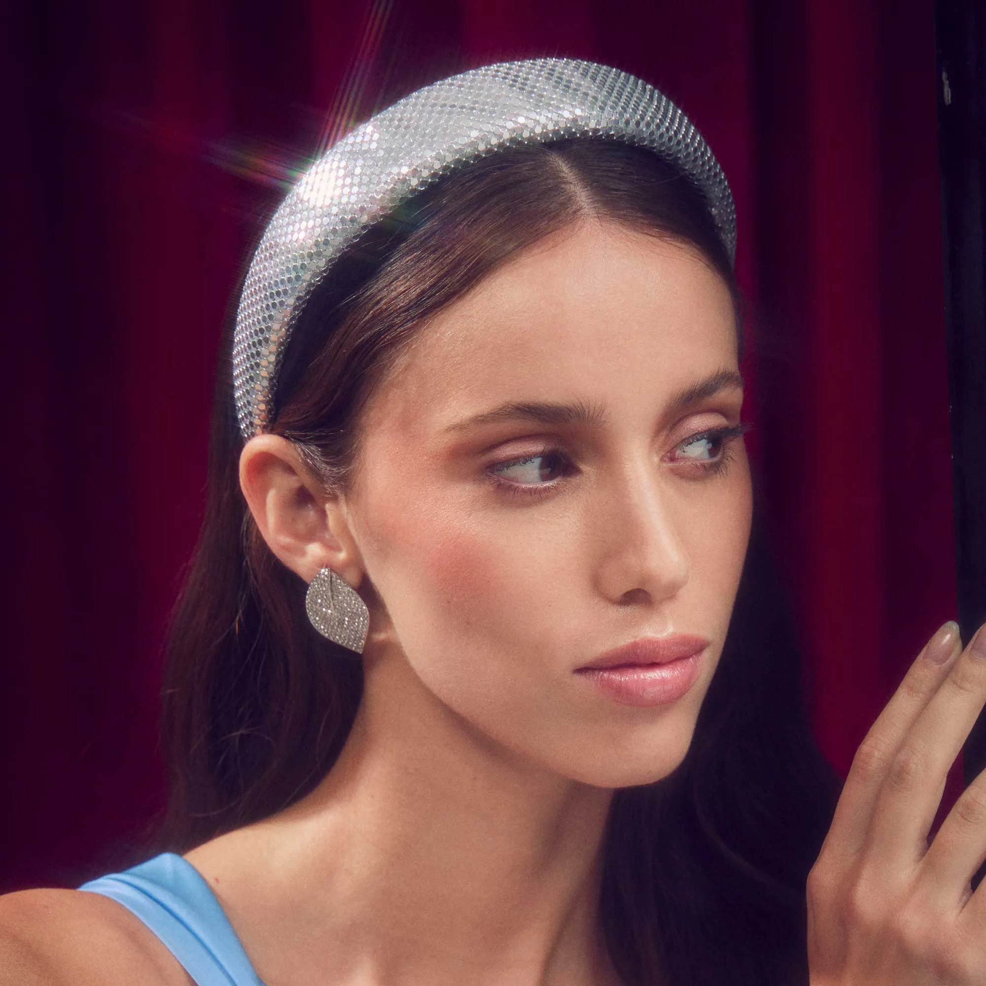 Lele Sadoughi Crystal Pavé Deco Feather Earring